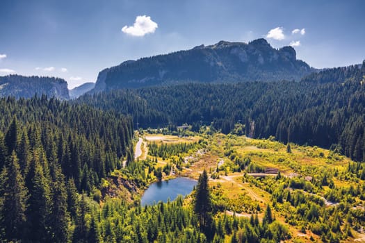 Beautiful landscape of Carpathian Mountains in Bucegi, Bolboci, Sinaia, Romania