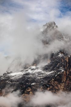 Monte Antelao (3263m) above San Vito di Cadore (close to Cortina d'Ampezzo), is the second highest mountain in Dolomiti, also known as the King of the Mountains, South Tyrol, Italy.