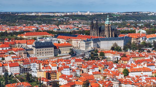 Prague Castle and Saint Vitus Cathedral, Czech Republic. Panoramic view