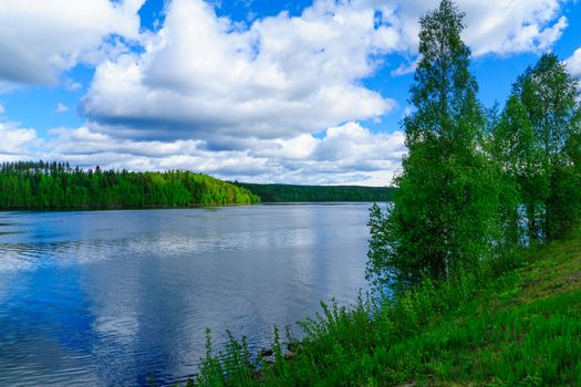 View of the Kemijoki River, in Lapland, Finland