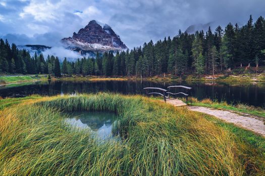 Lake Antorno, Three Peaks of Lavaredo, Lake Antorno and Tre Cime di Lavaredo, Dolomites, Italy