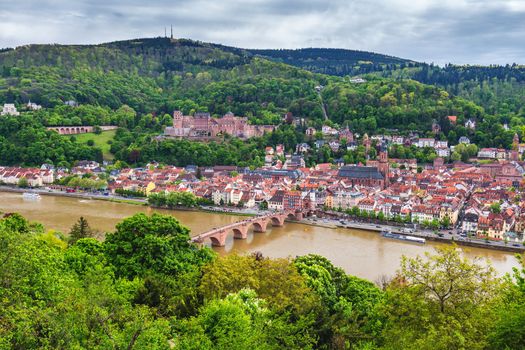 View of beautiful medieval town Heidelberg, Germany