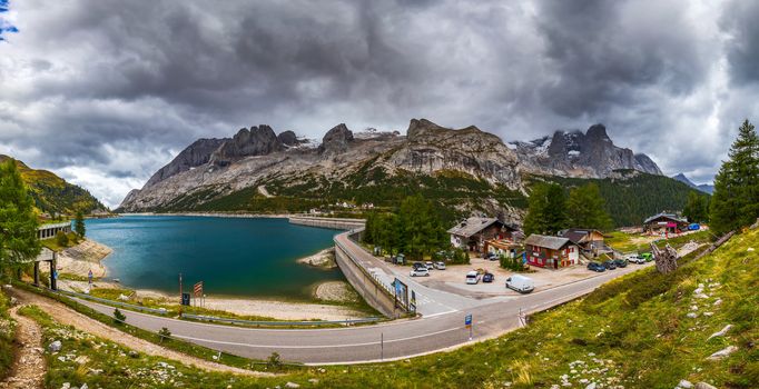 Lago Fedaia (Fedaia Lake), Fassa Valley, Trentino Alto Adige, an artificial lake and a dam near Canazei city, located at the foot of Marmolada massif.