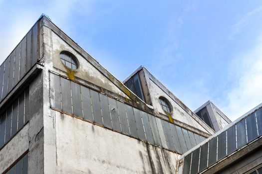 Architectural details of an old Italian factory that dates back to the early 1900s.