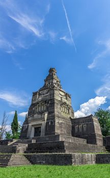 Crespi family mausoleum placed in old cemetery of the historic worker village. UNESCO world heritage sIte. Crespi d'Adda, Capriate San Gervasio (BG) ITALY - June 15, 2018.