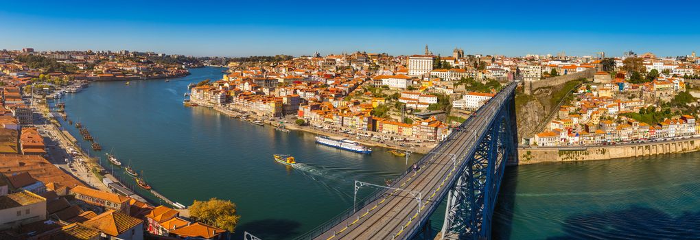 Porto, Portugal old town on the Douro River. Oporto panorama.