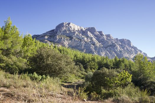 The famous and iconic Mountain Sainte-Victoire in South of France. France, Europe