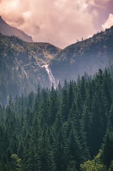 Balea waterfall in Fagaras mountains, Sibiu,Transylvania, Romania