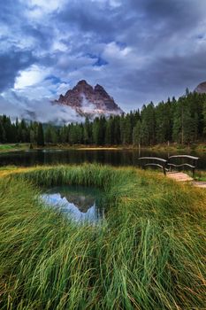 Lake Antorno, Three Peaks of Lavaredo, Lake Antorno and Tre Cime di Lavaredo, Dolomites, Italy