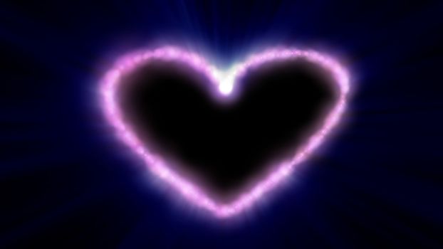 Bright glow hearts light neon abstract background