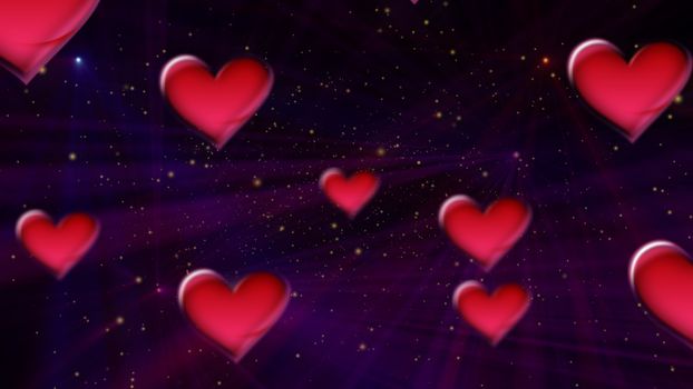 Hearts light shine Valentine's Day abstract background