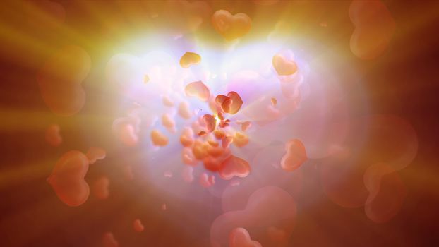 Hearts light shine Valentine's Day abstract background