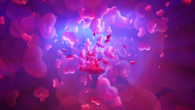 Hearts light shine Valentine's Day abstract background