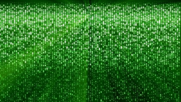 Abstract background, digital data, green matrix effect