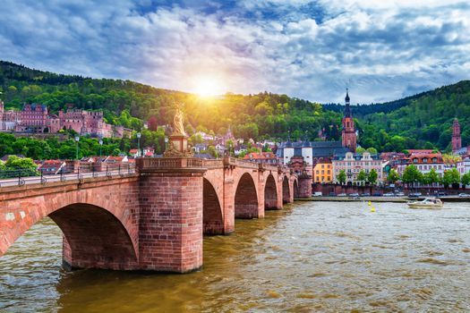 Old Neckar bridge and Heidelberg city, Germany