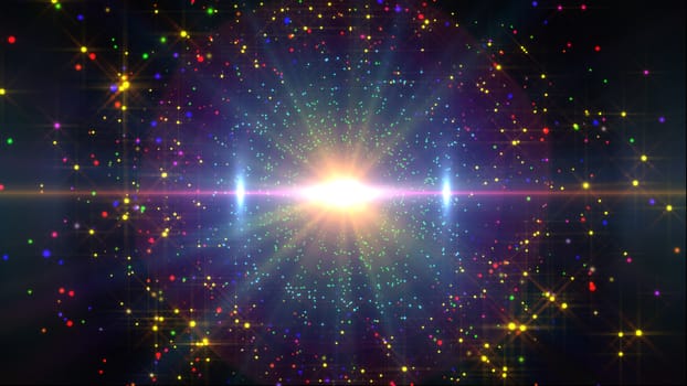 color stars light ray in space, background