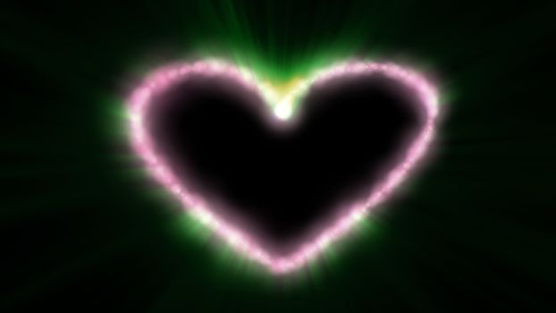 Bright glow shine light hearts abstract background