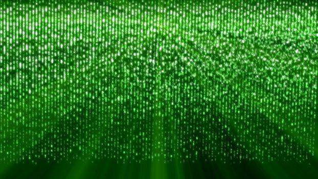 Abstract background, digital data, green matrix effect