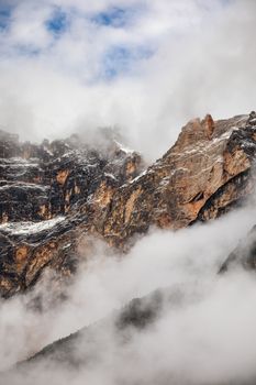 Alpine landscape with Monte Antelao peaks in the Dolomites, Italy, Europe