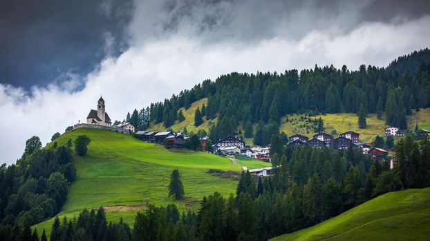 Great view of the National Park Dolomites (Dolomiti), famous location, Tyrol, Alp, Italy, Europe. Dramatic and picturesque scene. Beauty world.