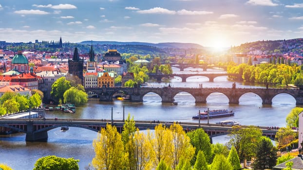 Spring day in the city, Prague, Czech Republic