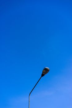 electric pole and blue sky background