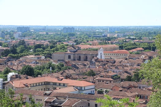 aerial view of Brescia, city in northern Italy