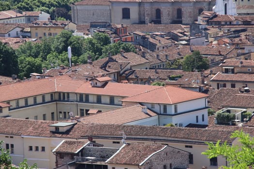 aerial view of Brescia, city in northern Italy