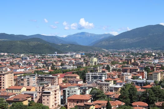 aerial view of Brescia, city in northern Italy