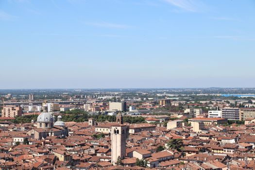 aerial view of Brescia, city in northern Italy