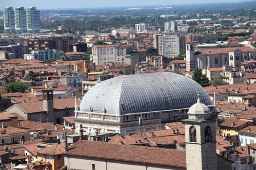 aerial view of Brescia, city in northern Italy