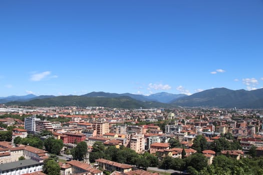 aerial view of Brescia, city in northern Italy