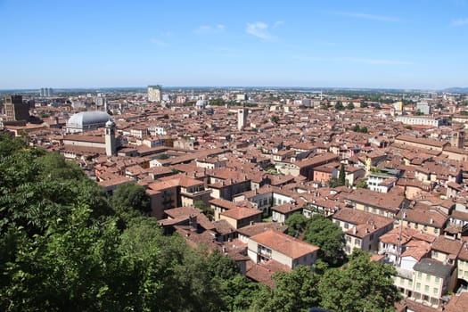 aerial view of Brescia, city in northern Italy