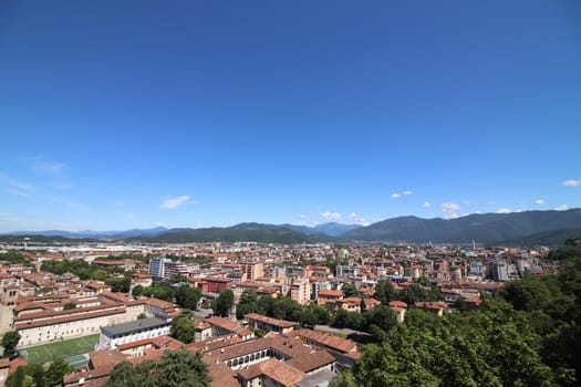 aerial view of Brescia, city in northern Italy