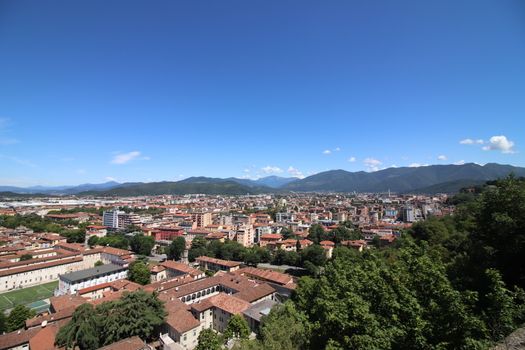 aerial view of Brescia, city in northern Italy