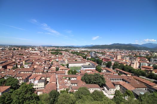 aerial view of Brescia, city in northern Italy