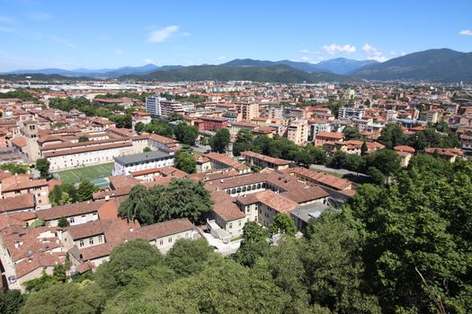 aerial view of Brescia, city in northern Italy