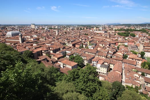 aerial view of Brescia, city in northern Italy