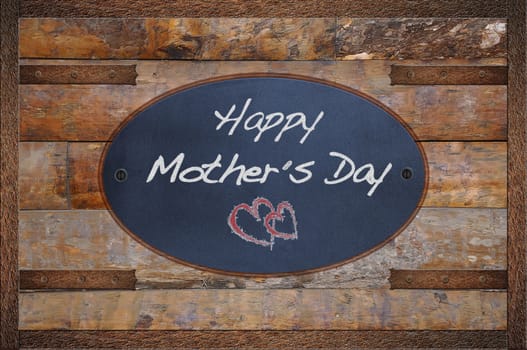 Bulletin board made in wood with word Happy Mother´s day.