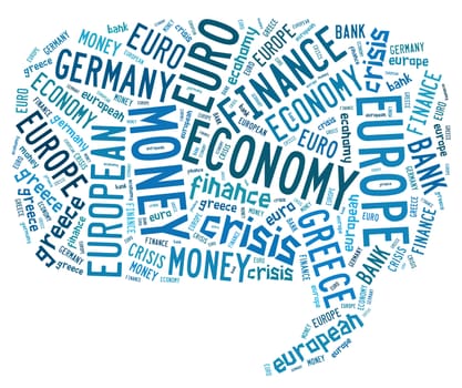 Word cloud on the economy in the eurozone.