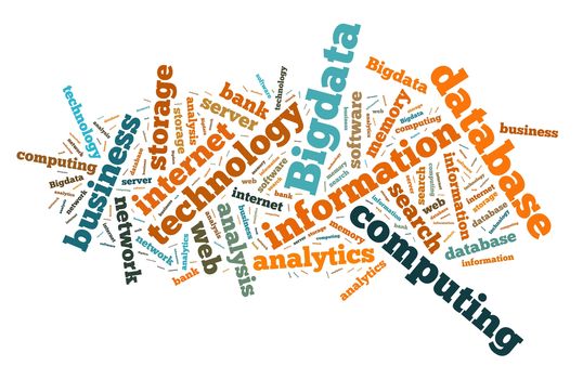 Illustration with word cloud on Big data