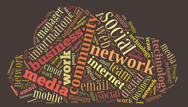 Illustration word cloud about social networks sites