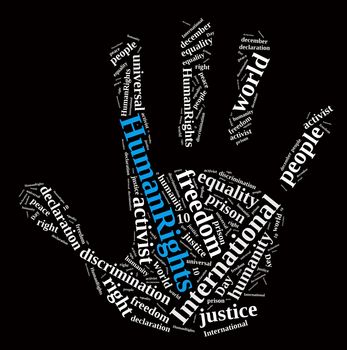 Word cloud illustration with International Human Rights Day.