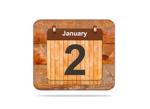 Calendar with the date of January 2.