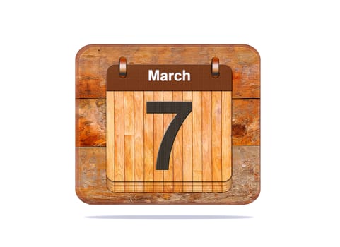 Calendar with the date of March 7.