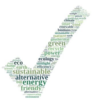 Word cloud illustration on renewable energy.