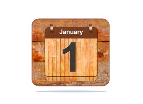 Calendar with the date of January 1.