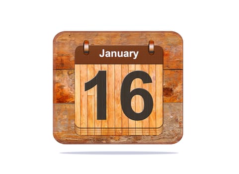 Calendar with the date of January 16.