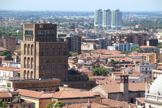 aerial view of Brescia, city in northern Italy