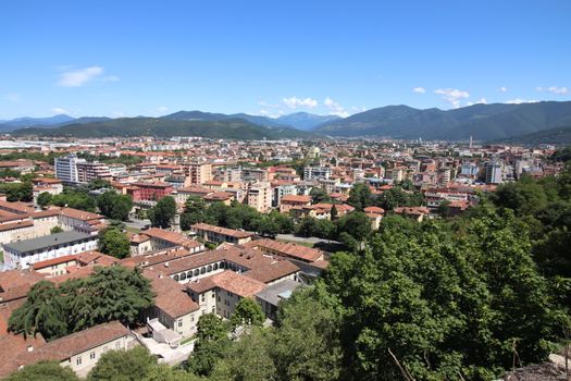 aerial view of Brescia, city in northern Italy